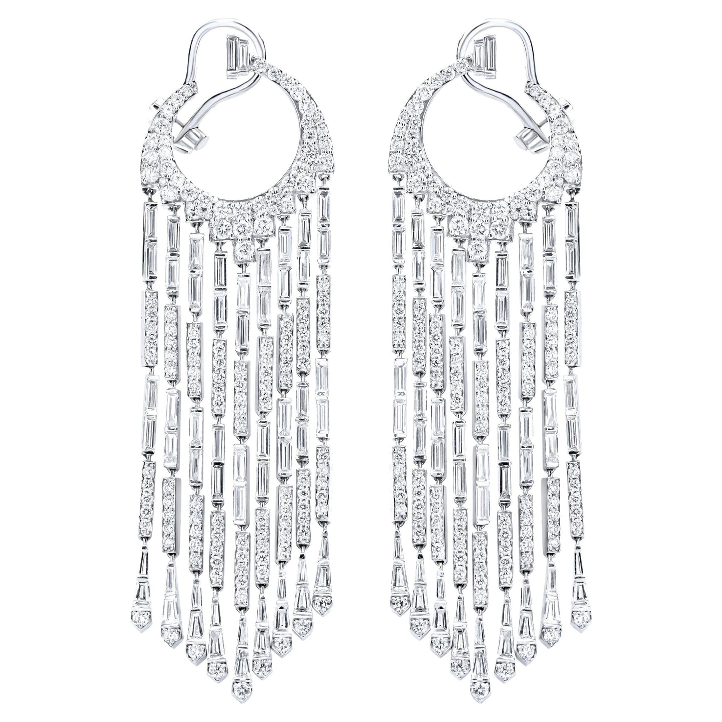 Diamond Baguette Dangling Earrings