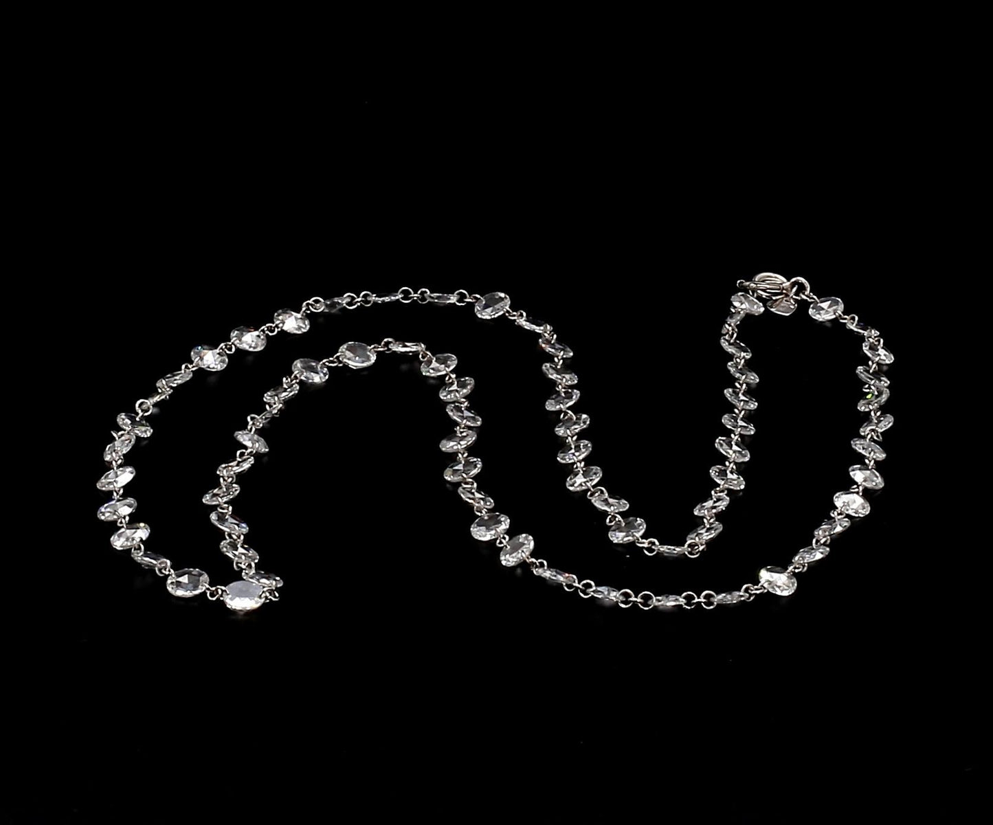 Diamond Rosecut 18k White Gold Choker Necklace