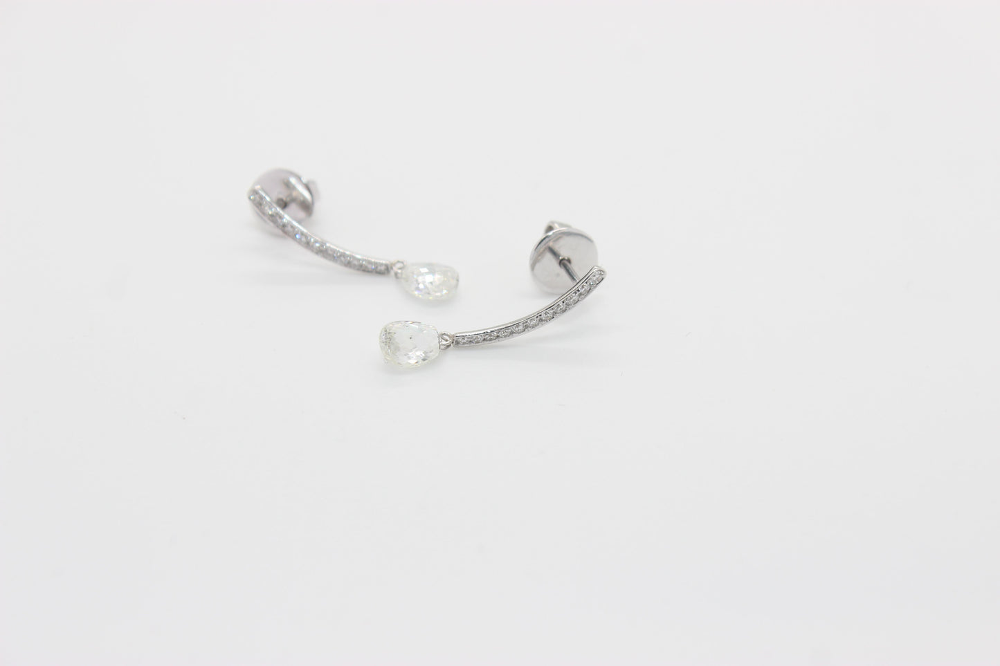 Diamond Briolette Drop Earrings