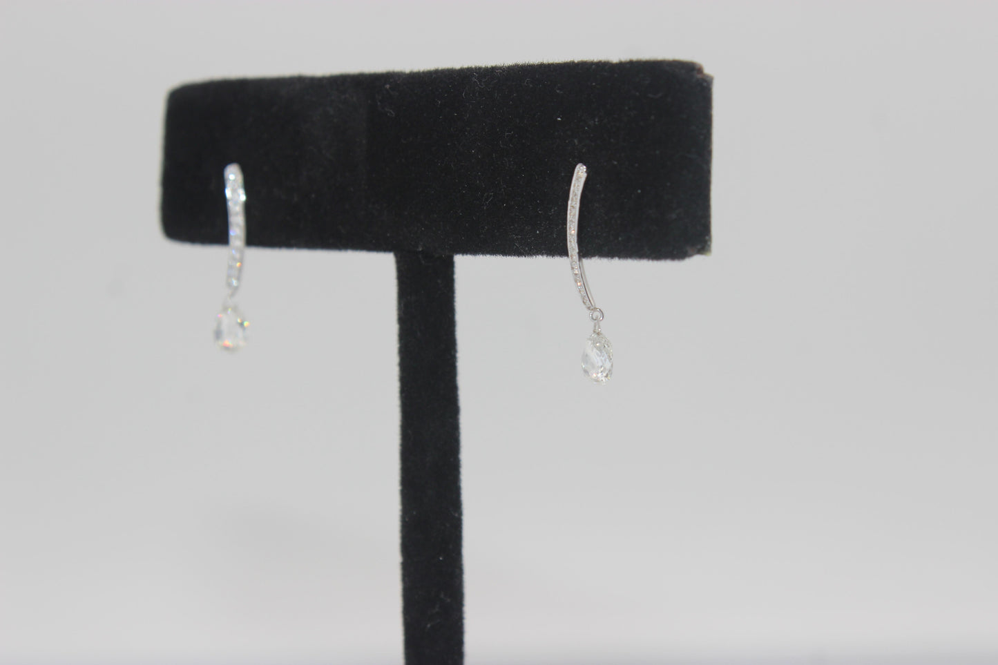 Diamond Briolette Drop Earrings
