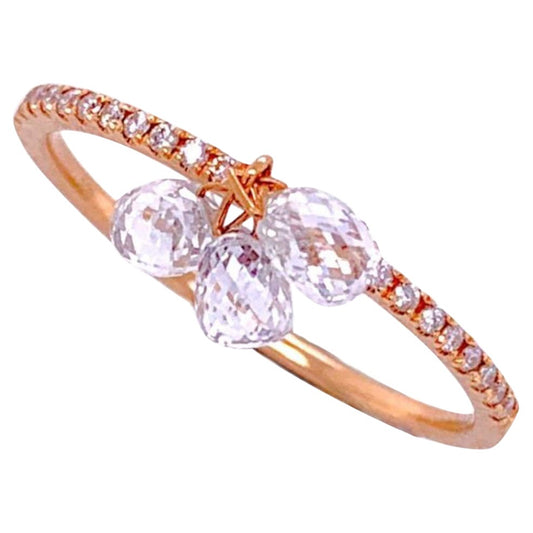 Diamond Briolette Trinity Ring