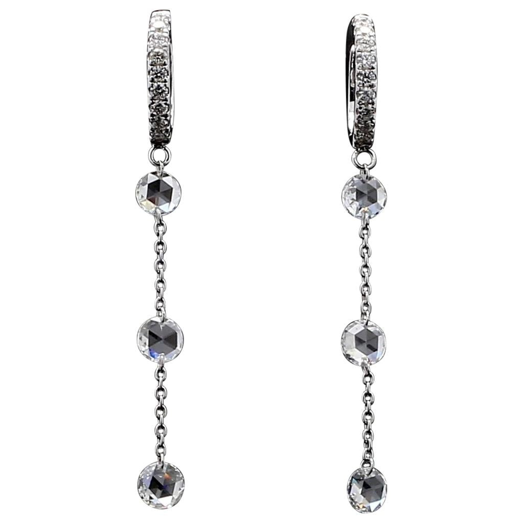 Diamond Rosecut Drop Earrings