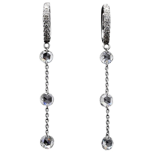 Diamond Rosecut Drop Earrings