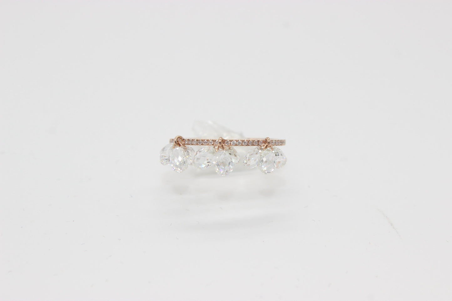 Diamond Briolette Dangling Ring