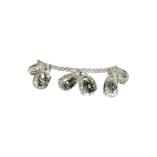 Diamond Briolette Floral Ring