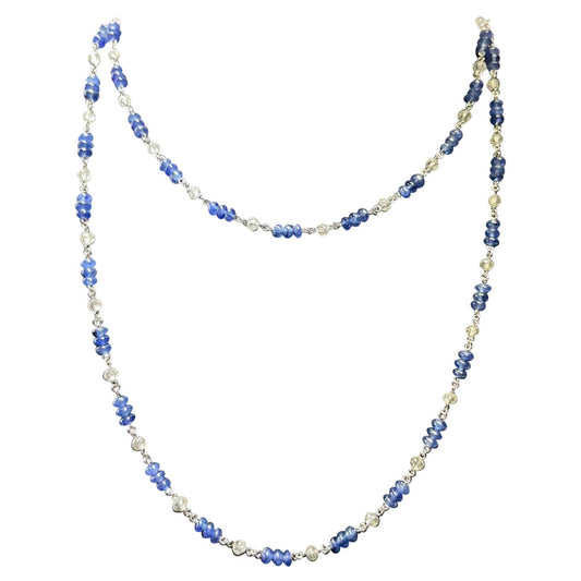 Diamond Beads & Sapphire Necklace