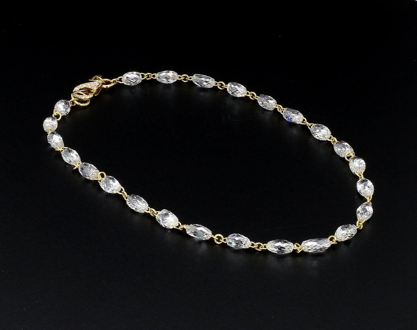 Diamond Briolette 18k Yellow Gold Bracelet