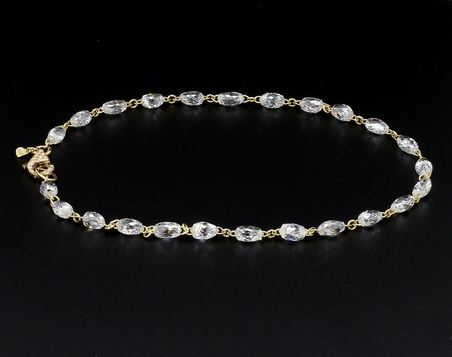 Diamond Briolette 18k Yellow Gold Bracelet