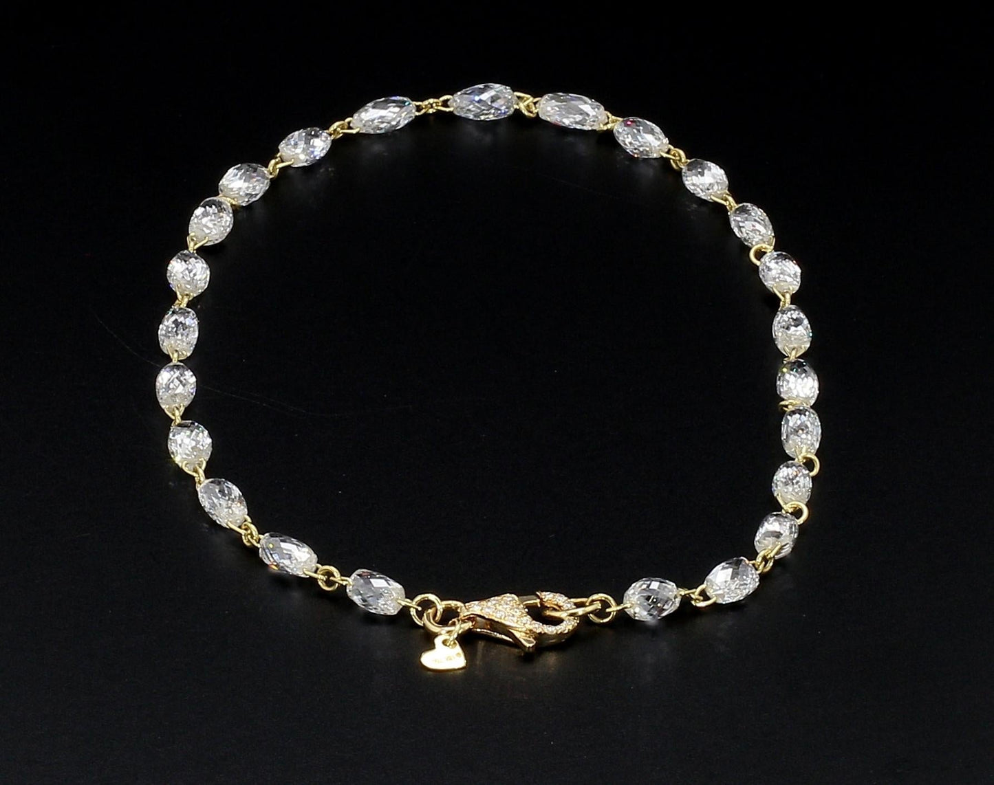 Diamond Briolette 18k Yellow Gold Bracelet