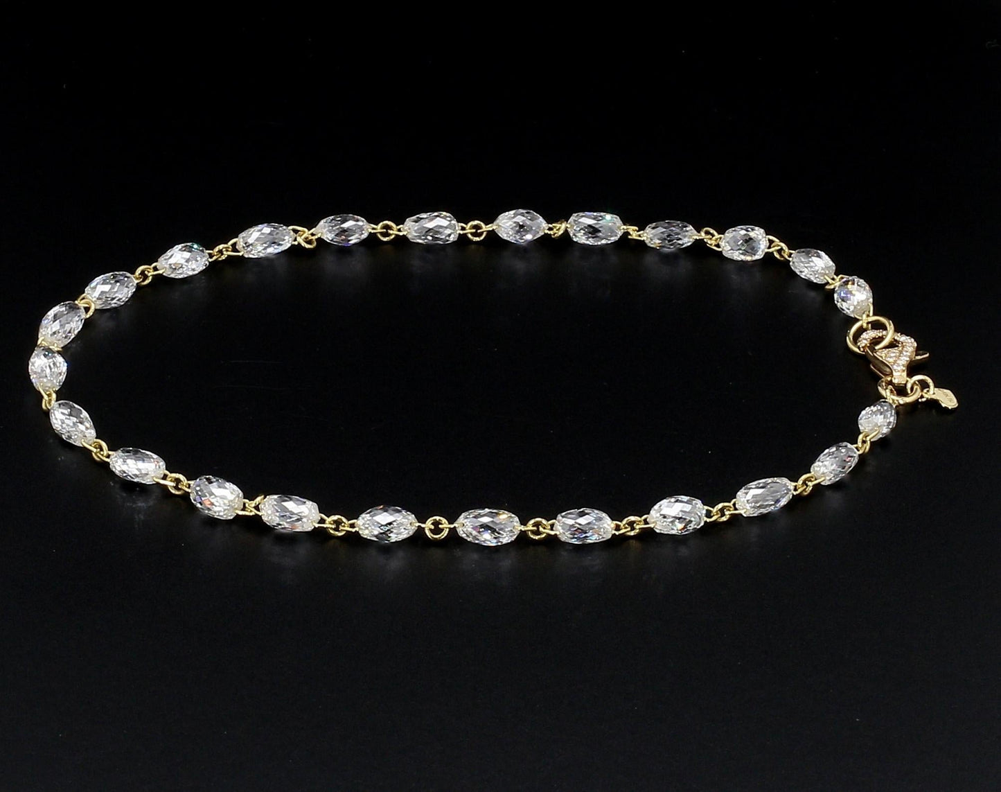 Diamond Briolette 18k Yellow Gold Bracelet