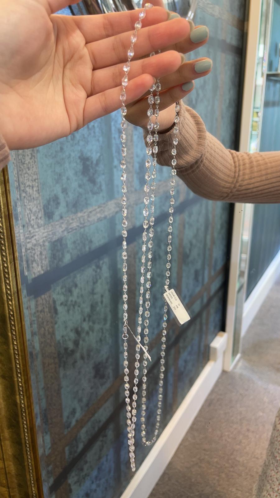 Diamond Briolette 57 Carats Necklace
