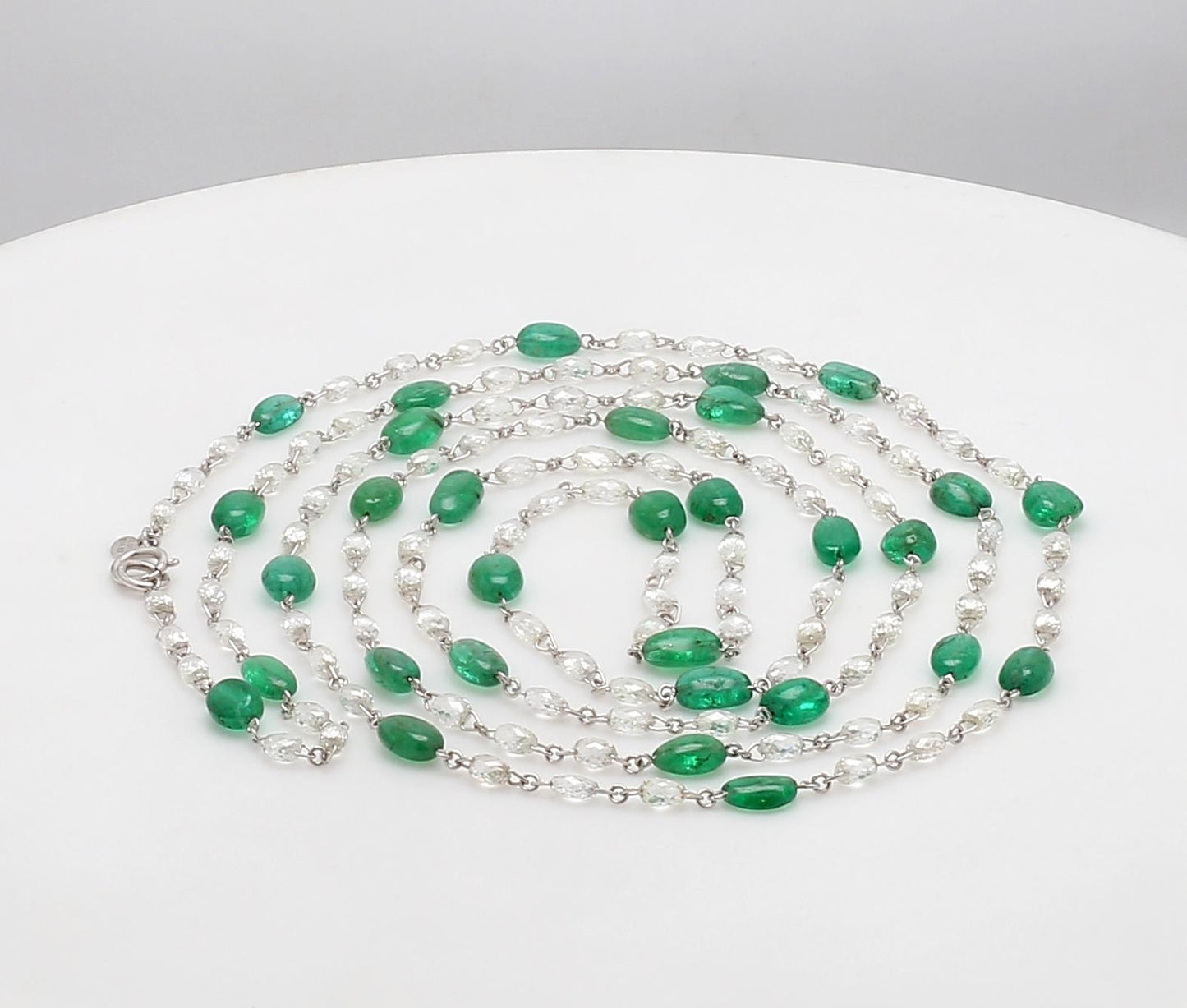 Diamond Briolette & Emerald Necklace