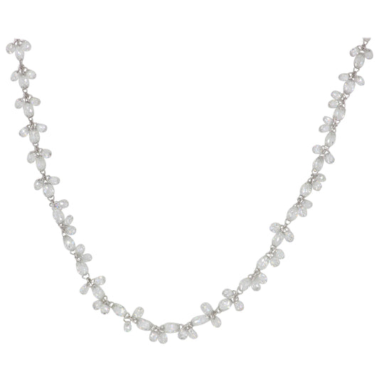 Diamond Briolette Floral Choker Necklace