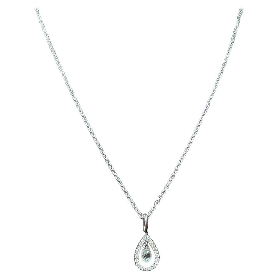 Diamond Briolette Pendant Necklace