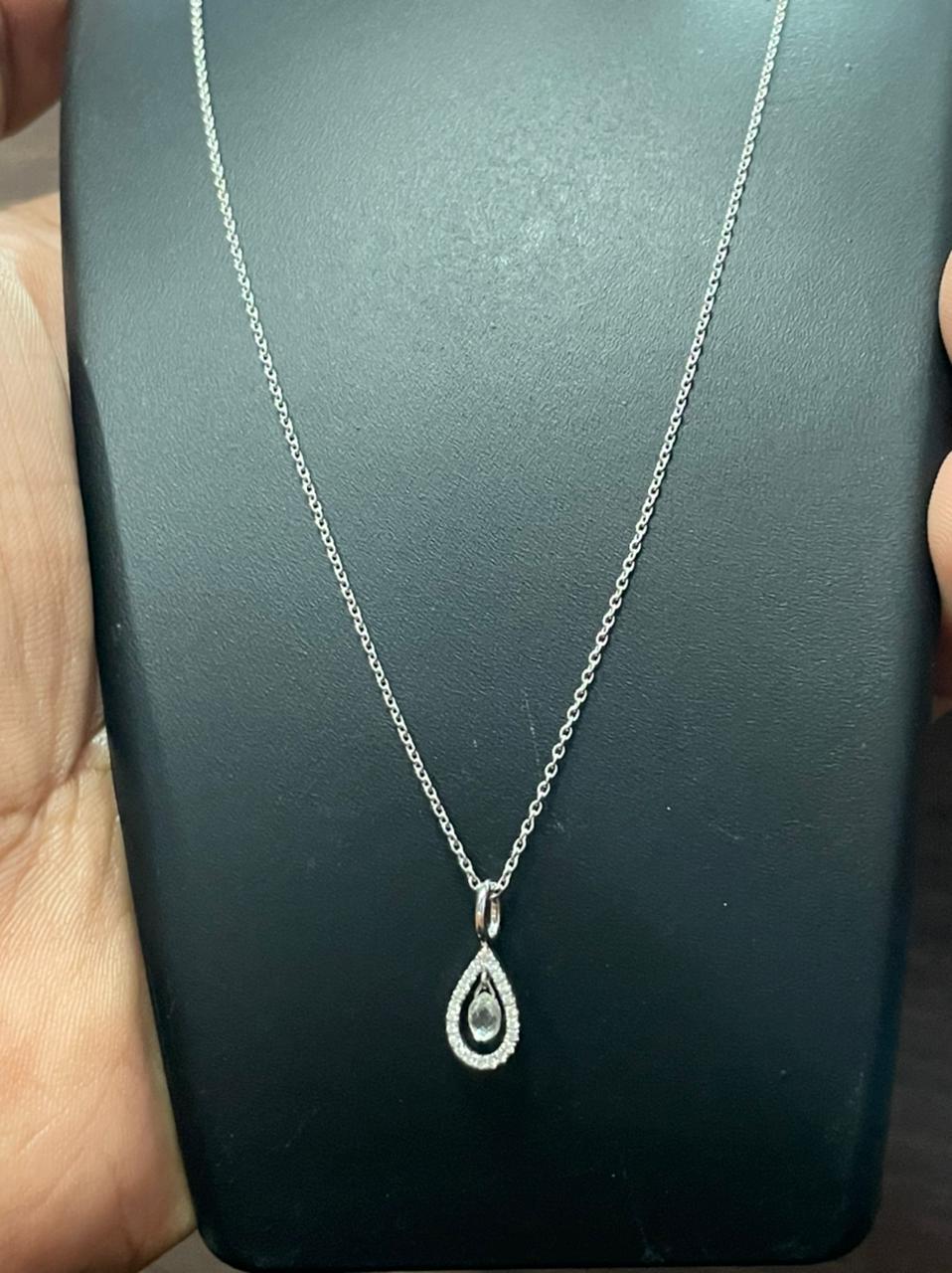 Diamond Briolette Pendant Necklace