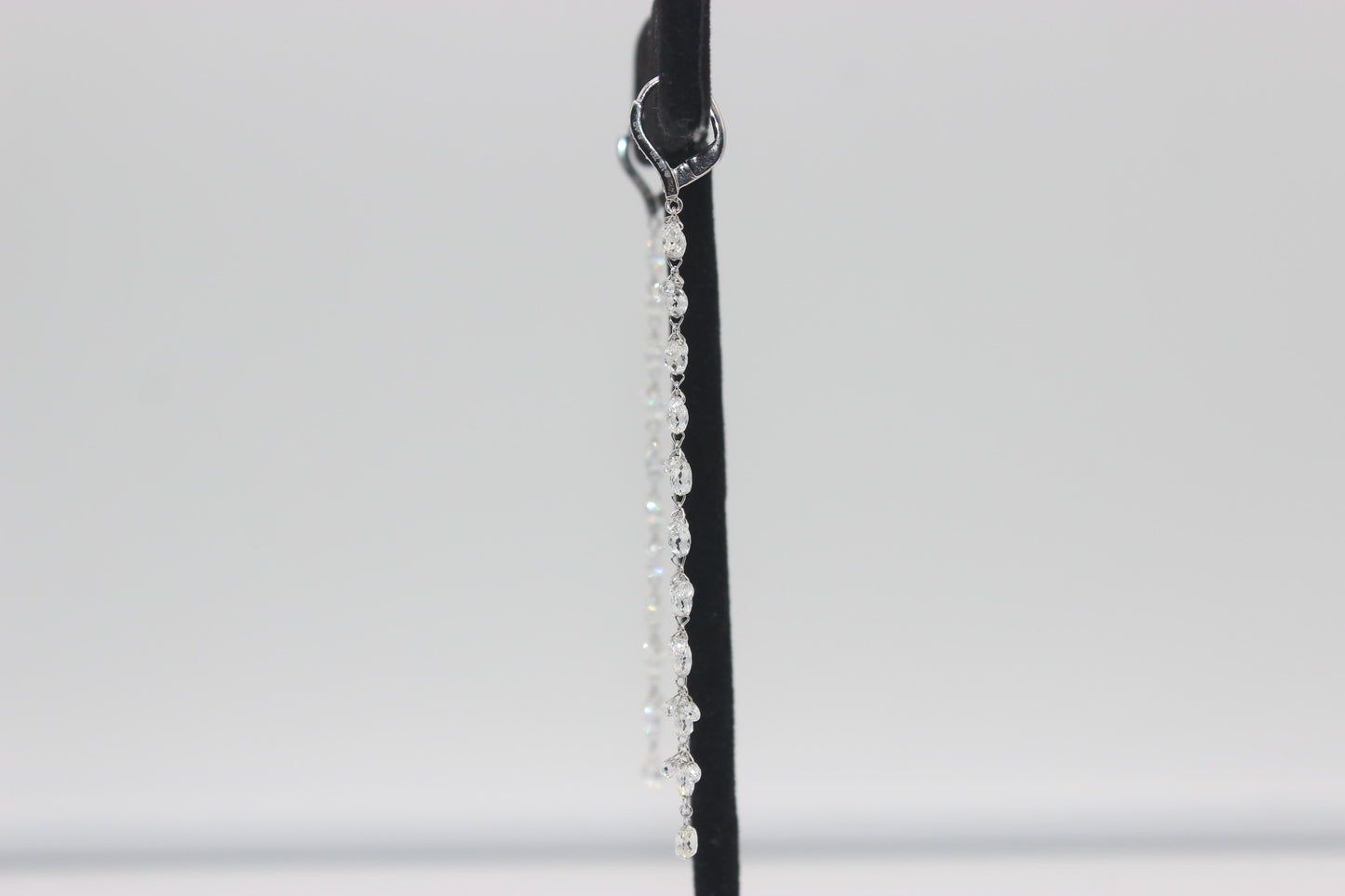 Diamond Briolette Floral Dangling Earrings