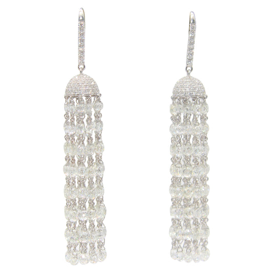 Diamond Briolette Tassel Earrings