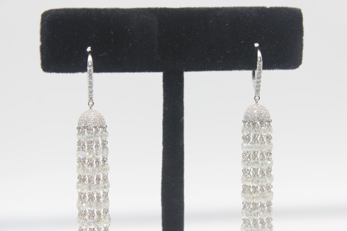 Diamond Briolette Tassel Earrings