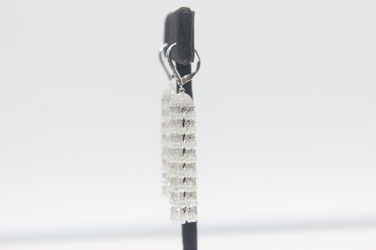 Diamond Briolette Tassel Earrings