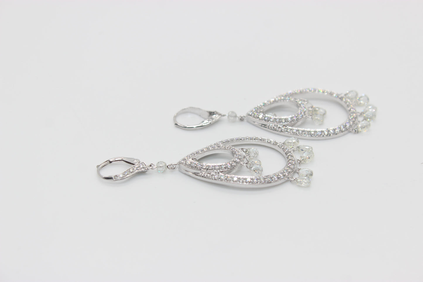 Diamond Briolette Dangling Earrings