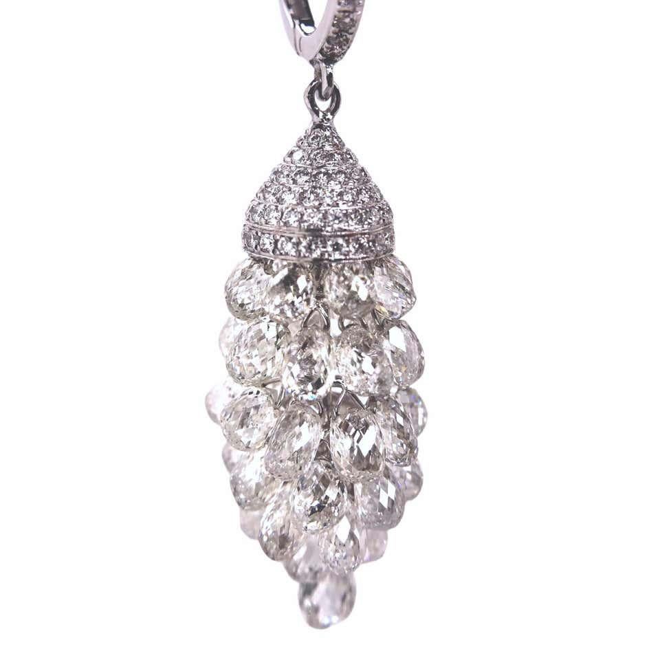 Diamond Briolette Grape Earrings