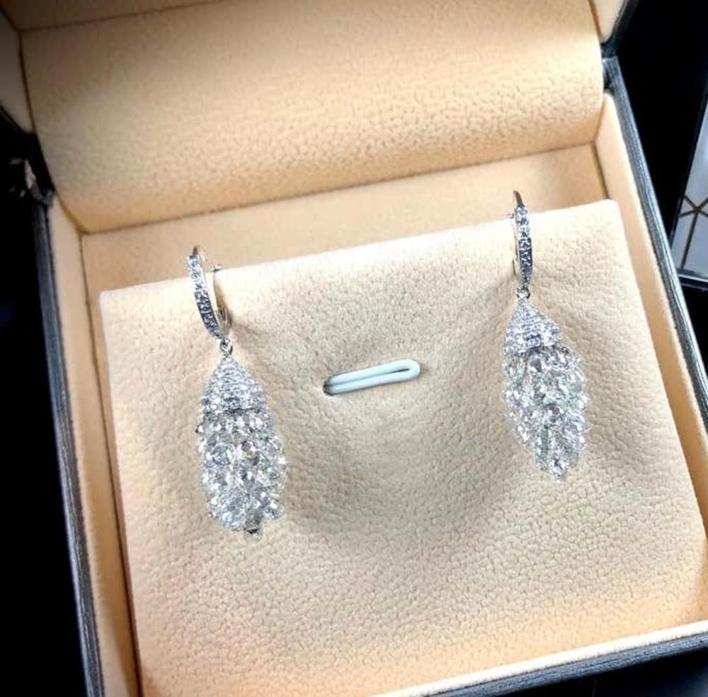 Diamond Briolette Grape Earrings