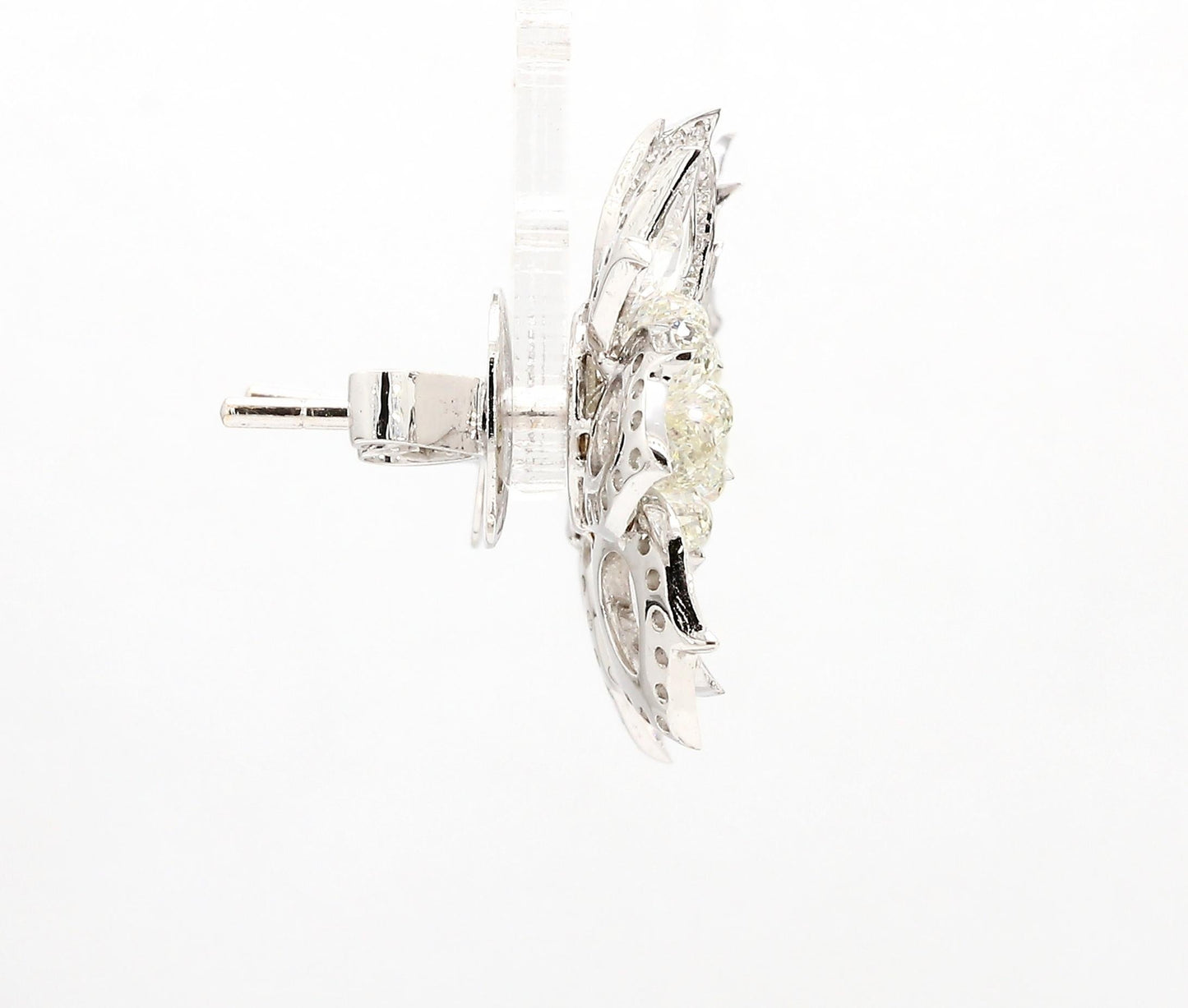 Diamond Briolette & Rosecut Floral Earrings
