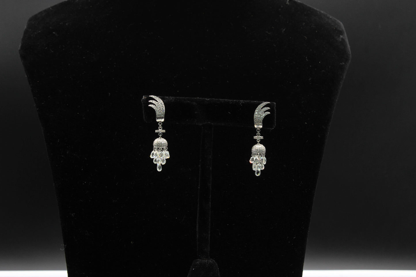 7.46 Carat Miniature Chandelier Diamond Earrings, White Gold