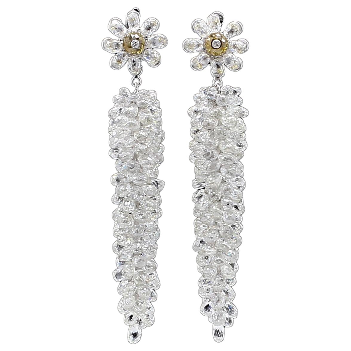 Diamond Briolette Cluster Earrings