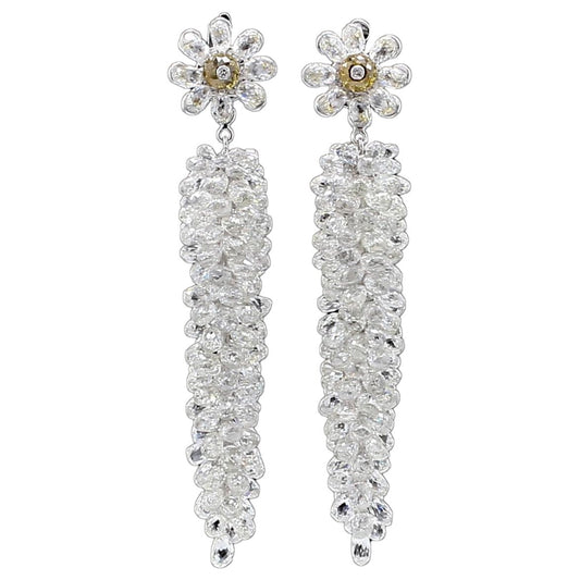 Diamond Briolette Cluster Earrings