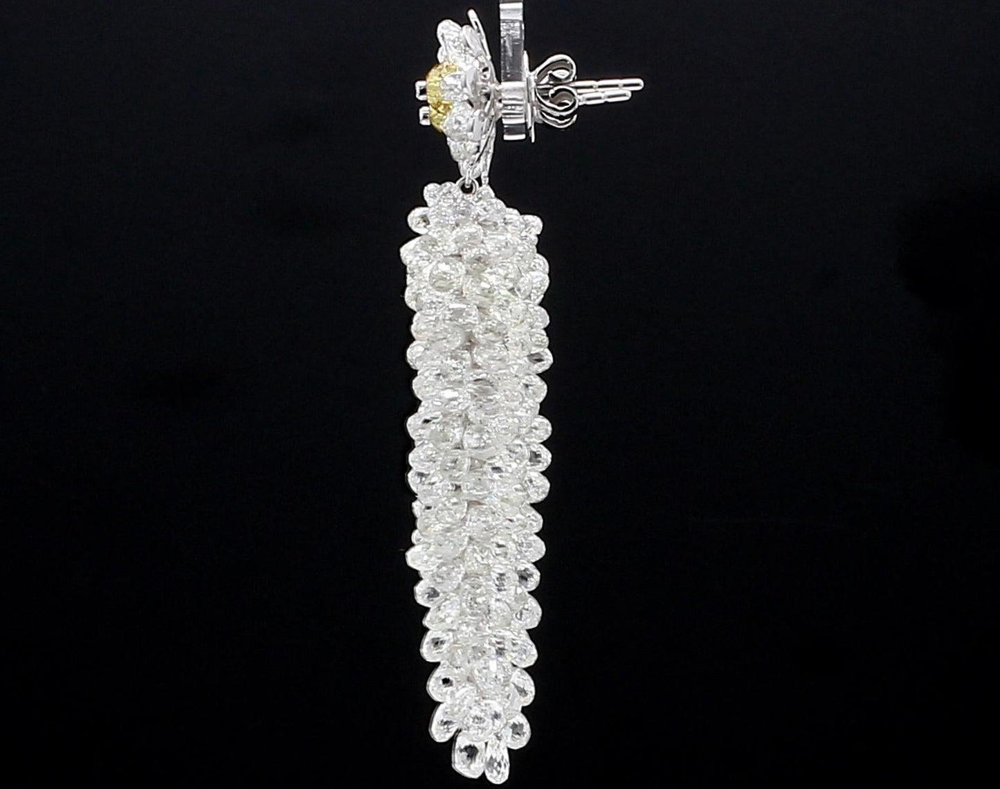 Diamond Briolette Cluster Earrings