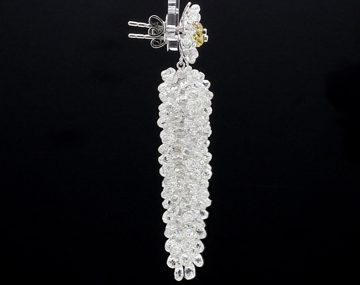Diamond Briolette Cluster Earrings