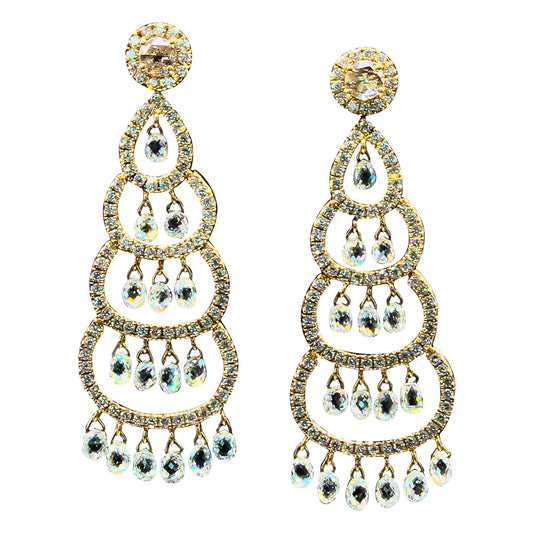 Christmas Tree Diamond Earrings, Rose Gold