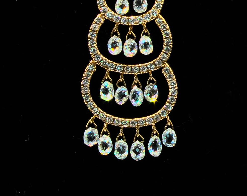 Christmas Tree Diamond Earrings, Rose Gold