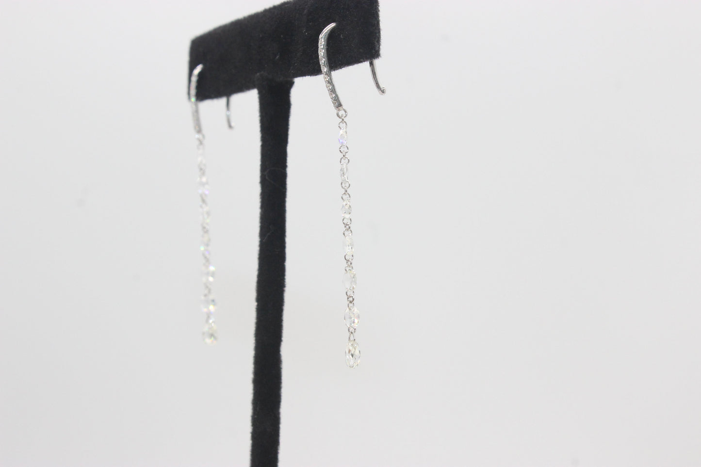 Diamond Rosecut & Briolette Dangling Earring