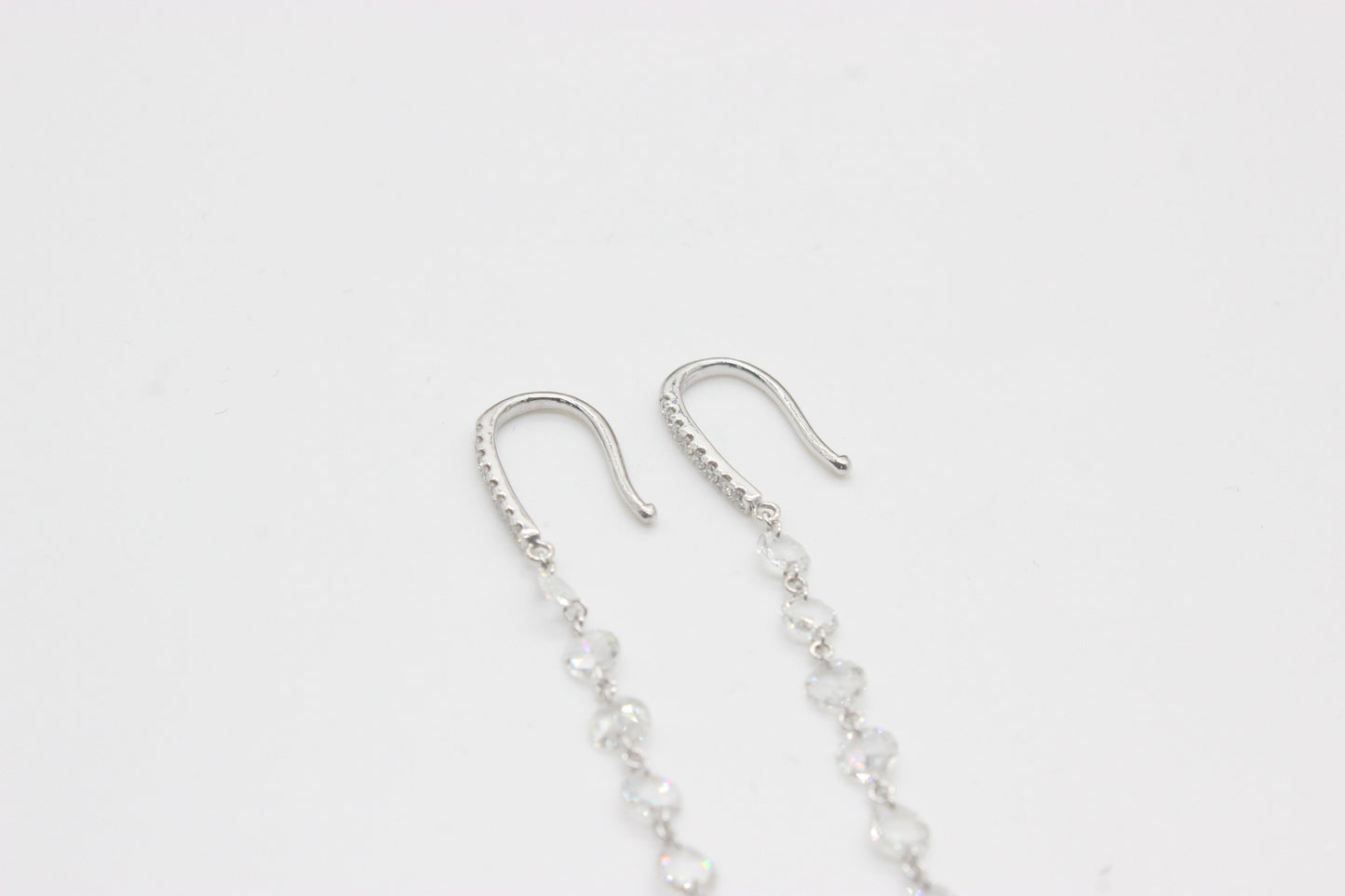 Diamond Rosecut & Briolette Dangling Earring