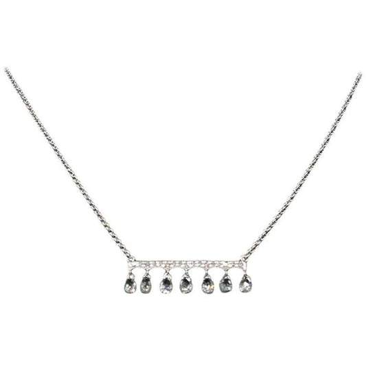 Diamond Briolette Pendant Necklace