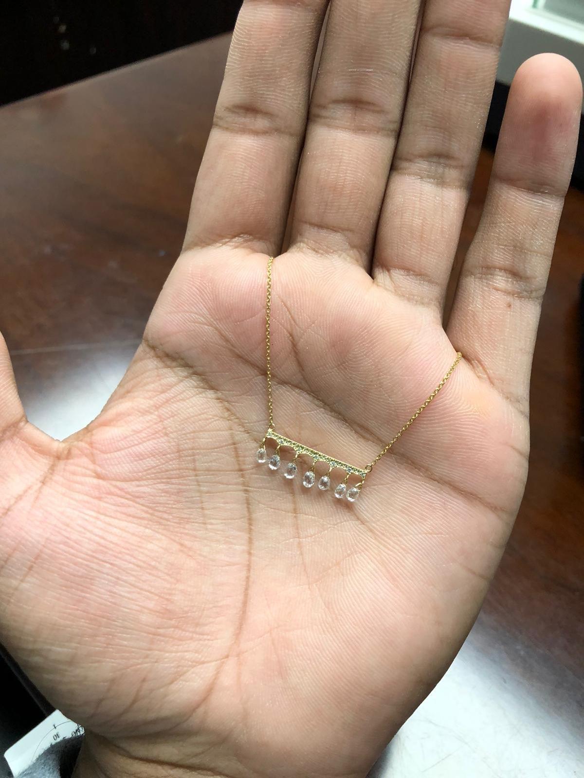 Diamond Briolette Pendant Necklace