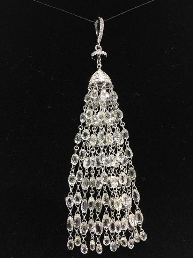 Diamond Briolette Pendant