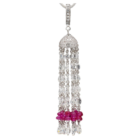 Diamond Rosecut & Ruby Pendant