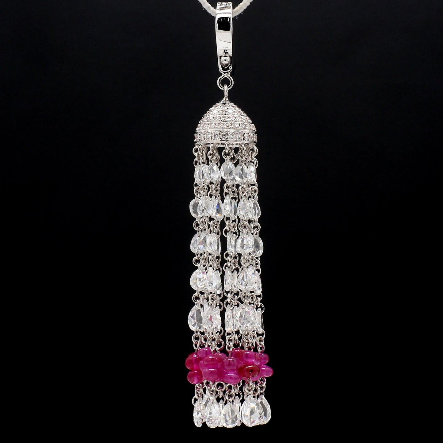 Diamond Rosecut & Ruby Pendant