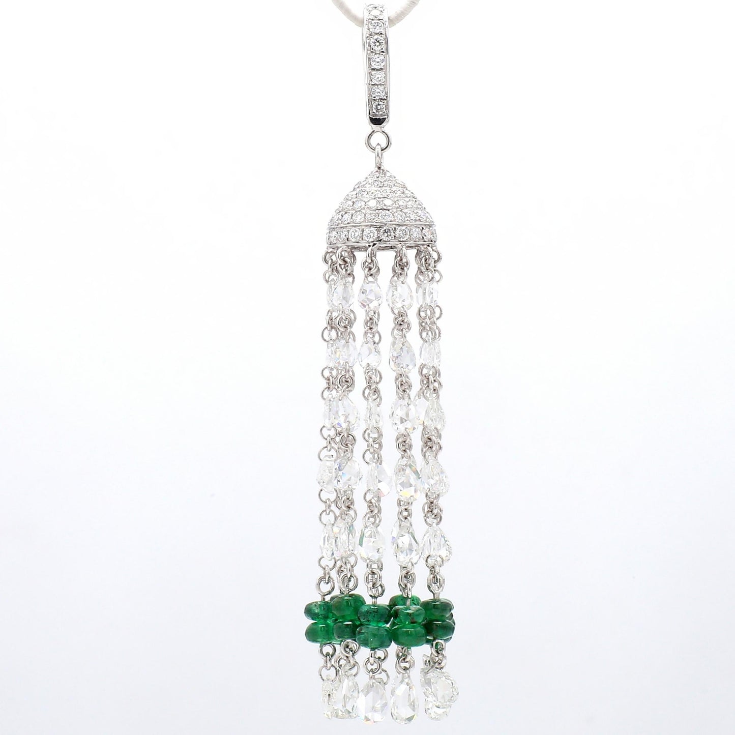 Diamond Rosecut & Emerald Pendant