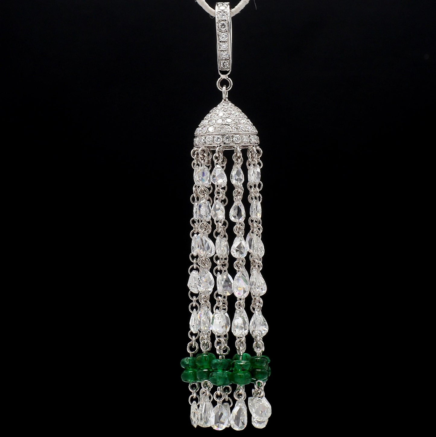 Diamond Rosecut & Emerald Pendant