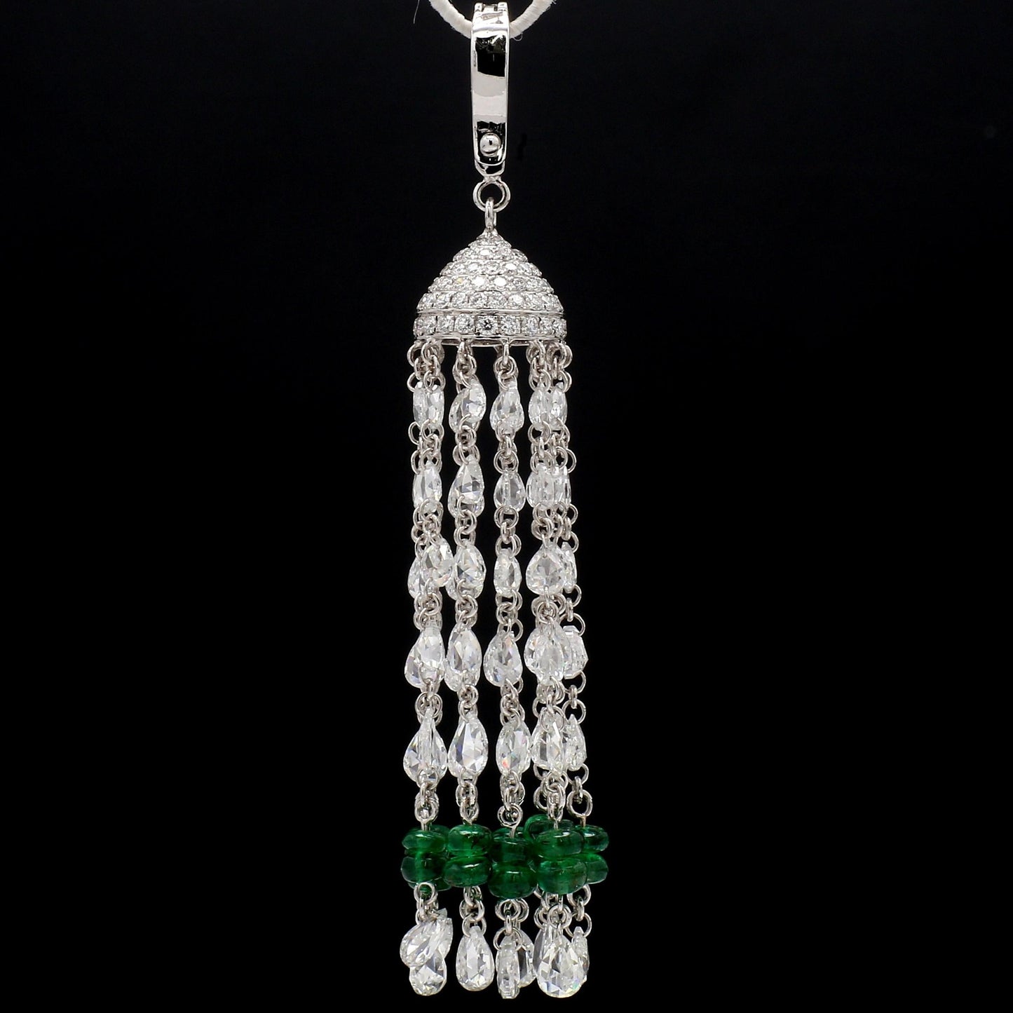 Diamond Rosecut & Emerald Pendant
