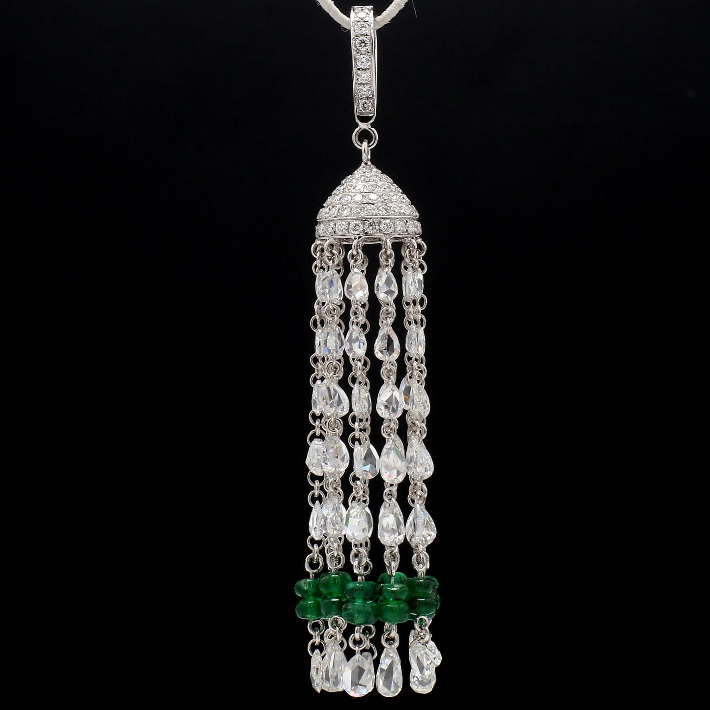 Diamond Rosecut & Emerald Pendant