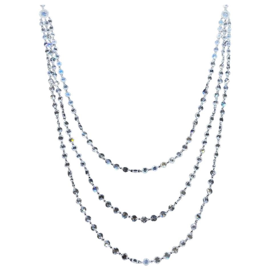 Diamond Rosecut 3 Layer Necklace