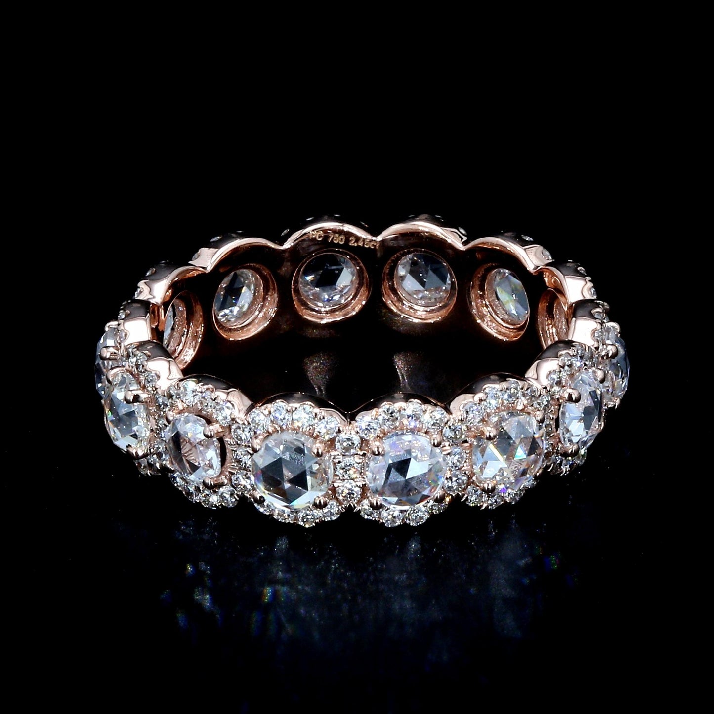 Diamond Rosecut Eternity Ring ,Rose Gold