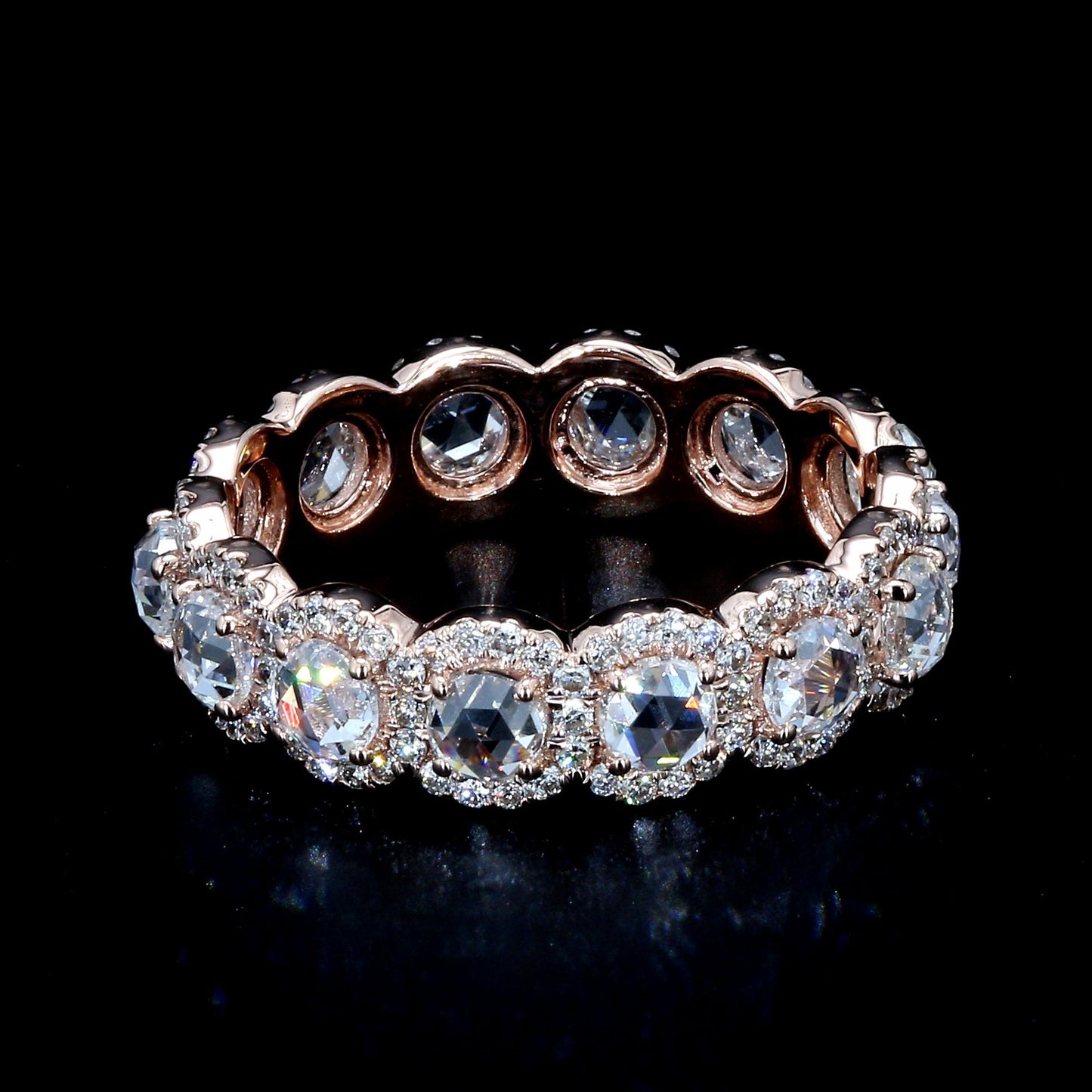 Diamond Rosecut Eternity Ring ,Rose Gold
