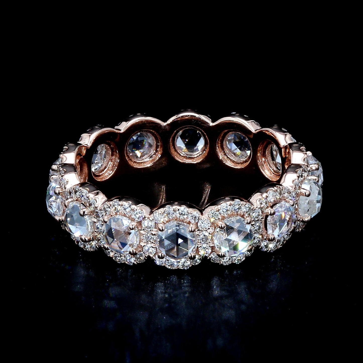 Diamond Rosecut Eternity Ring ,Rose Gold