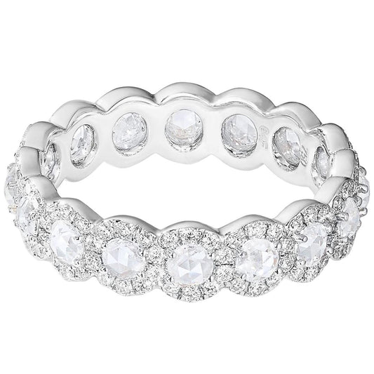 Diamond Rosecut Eternity Ring ,White Gold